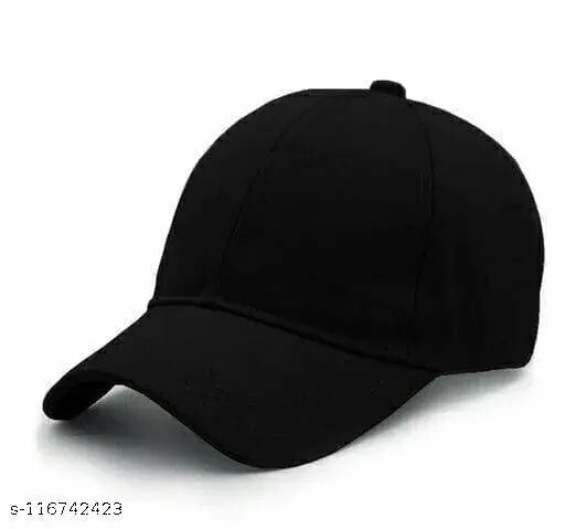 Solid cotton baseball cap, adjustable and trendy for men and women - Made in India