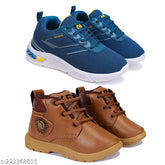 Canvas Bersache casual kids shoes, pack of 2 - Lightweight, breathable, and durable sneakers/loafers for daily wear, featuring lace-up fastening and comfortable soles