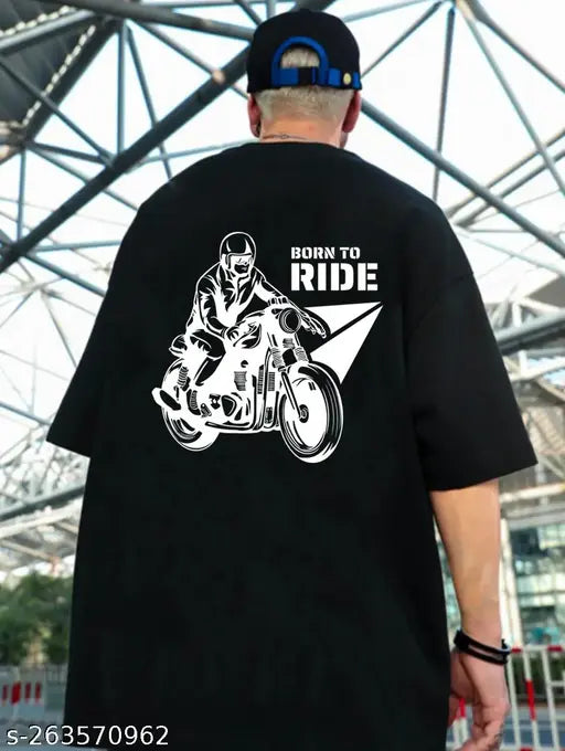 Oversized cotton hip hop t-shirt, double side printed, men's fashionable loose fit