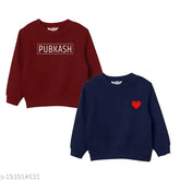 Cotton blend kids sweatshirt combo with amazing prints, long sleeves in vibrant colors for children aged 1-16 years