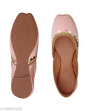 Embellished synthetic bell-bottom ballet flats, premium quality Lycra and patent leather for formal, casual, party, ethnic, and wedding wear. Voguish Women Bellies Ballerinas in various sizes: IND-3, IND-4, IND-5, IND-8 (Origin India)