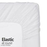 Glace cotton elastic fitted bedsheet (220 TC, double king size), with 2 pillow covers and all-round elastic, ideal for summer, by Clovis Krafts