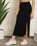 Black polyester party skirt for women by Krunalraiyani, solid net design, size S (waist 26in, length 30in)