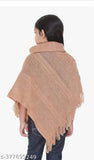 Solid wool, sleeveless Camal poncho for kids aged 7-8 years. Handmade Indian craftsmanship