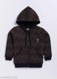 Cotton printed hoodie for boys, warm and stylish essential wear. Available in various sizes from 2-3 years to 11-12 years. Made in India