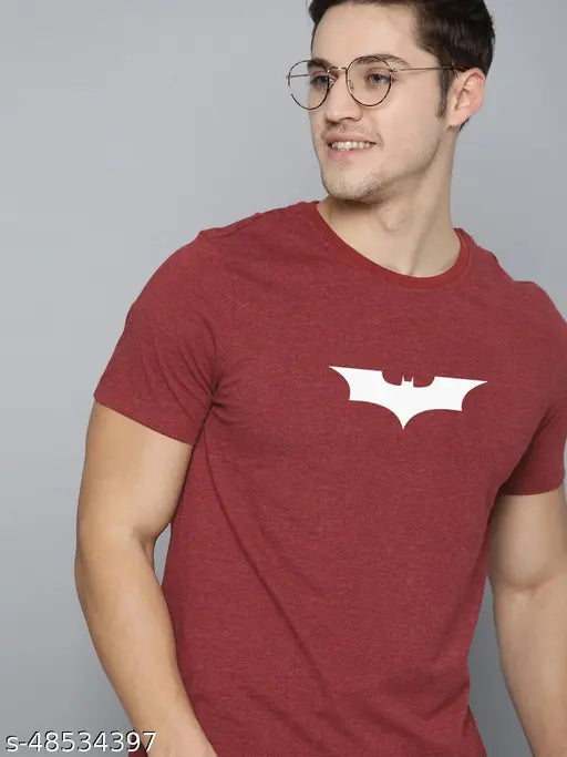 Colourful Threads Oldbatman Red men's graphic t-shirt, cotton half sleeve with round neck, skin-friendly organic fabric, India origin