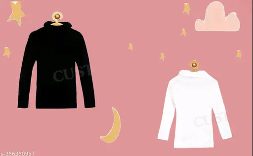 Soft wool high neck sweater, perfect for layering and cold winds. Solid pattern, ideal for sizes 0-3 Months to 3-4 Years. Made in India