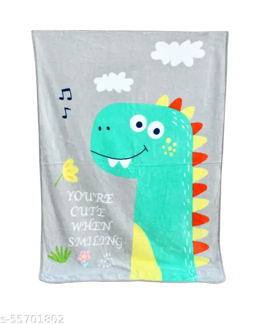 Grey woolen single-layer mink blanket, extra soft & comfortable for newborn babies, kids, and toddlers (100x140cm)