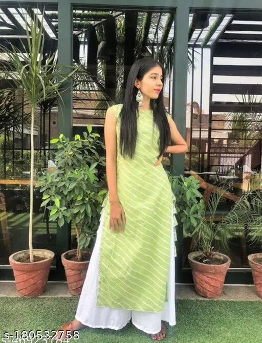 LovelyFashions women's sleeveless kurta & sharara set, pure cotton, printed net pattern, Indian ethnic wear