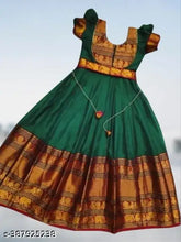 Silk Anarkali gown with Zari Butti and Banarasi stitching, short sleeves, round neck. Indian girls formal wear maxi dress for ages 18 months to 14 years