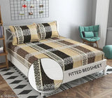 Premium wrinkle-free cotton blend elastic fitted king size bedsheets with ethnic motifs, ideal for summer and adult use