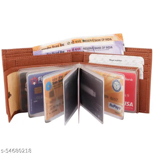 Solid canvas & leather bi-fold wallet, hand-stitched for longevity, 2 compartments, free size (11cm x 3cm), perfect for organizing personal items