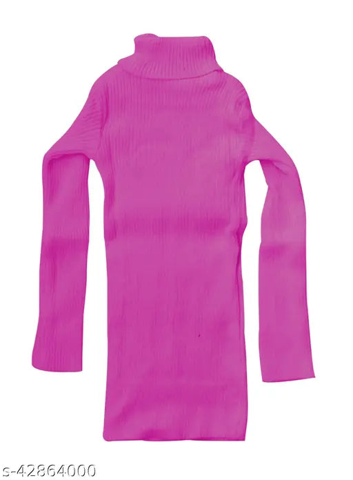 Multicolor wool sweater pack for girls, 5 pieces in solid designs, trendy winter wear for ages 1-16 years old