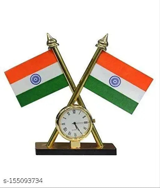 Indian flag dashboard clock, religious idol for Toyota Fortuner