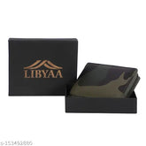 Synthetic men's wallet in camouflage pattern, faux leather and free size (11cm x 2cm). Made in India