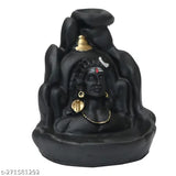 Handcrafted poly resin Adi Shankara Lord Adiyogi incense holder with 101 scented cones, perfect for home decor and gifting