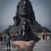 11cm x 10cm Poly Resin Adiyogi Statue, Made in India - Car dash board pooja item, perfect gift for home or office decor