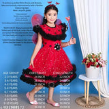 Enchanting net fairy dress with wings and headband, glossy cotton lining, intricately layered for girls parties, Indian-made kids clothing