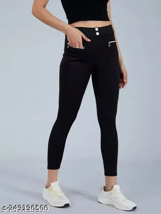 Solid lycra classy modern women's jegging, sleek and fashionable for any occasion