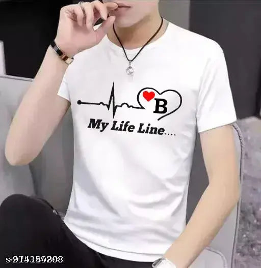Graphic printed polyester men's t-shirt, short sleeves, versatile fashion for all, India origin