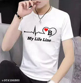 Graphic printed polyester men's t-shirt, short sleeves, versatile fashion for all, India origin