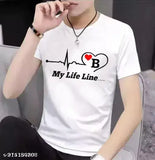 Graphic printed polyester men's t-shirt, short sleeves, versatile fashion for all, India origin