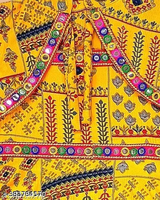 Cotton ethnic anarkali dress set for girls, traditional Indian kurta with dhoti pants and short sleeves. Trendy clothing for wedding season, parties or functions." (123 characters)