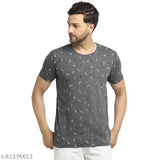 Grey cotton short sleeve t-shirt pack 3, Vimal Jonney printed men's round shirt set on hanger