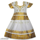 Cotton-silk trendy child Pattu Lehenga Choli with waist belt, traditional Indian girls party wear