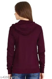 Fleece zipper hood jacket wine, solid color, long sleeves for men and women (S-XXL), India-made fashion apparel on mannequin