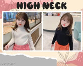 Wool high neck sweater for kids, solid pattern in various sizes from 0-3 Months to 6-7 Years. Perfect winter wear for babies and young children
