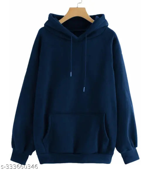 Navy cotton sweatshirt for boys, solid pattern, perfect for cool days and versatile styles