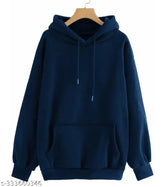 Navy cotton sweatshirt for boys, solid pattern, perfect for cool days and versatile styles