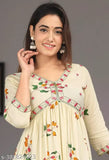 Rayon Anarkali printed kurta for women and girls, vibrant Indian fashion in M, L, XL, XXL sizes