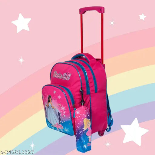 Queen Pink, waterproof polyester Indian Riders school bag (20L), durable and stylish trolley backpack for kids aged 2-8