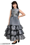 Disney Princess Grey Stylish Full-Length Party Dress for Girls (Age 4-5), embellished net, poly silk fabric. A magical addition to any special occasion wear, inspired by beloved Disney princesses