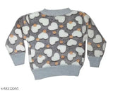 Wool winter wear sweater with long sleeves and printed net pattern, suitable for babies from 0-12 months