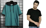 Cotton oversize round neck full sleeve hip-hop tshirts (S-XXL), pack of 2 on display stand