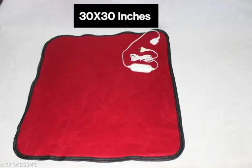 Red polyester LERVS Collection solid small electric blanket for heavy winter use