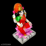 Marble Lakshmi Idol, Hindu Goddess showpiece for home decor, Diwali gift item, symbolizes prosperity and knowledge