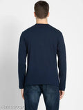 Marvel Navy Printed Long Sleeve Cotton T-Shirt for Men, navy color with Marvel design on chest