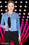 Denim waistcoat for women, pretty fashionable, India-made, S (34in bust, 21in length)