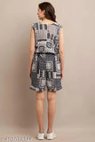 Trendy rayon sleeveless printed net nightsuit, attractive fit for women, India-made" (106 characters)