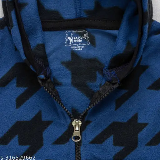 Unisex kids' polyester hoodie, printed net design, 1-2/5-6 years size, made in India