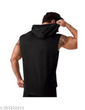 Black phoenix-printed polyester gym vest for men, size M - athletic wear from India
