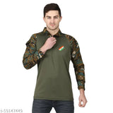 Olive green polycotton Militia Cobra Urine pattern T-shirt, inspired by the Indian Army's URI surgical strike design