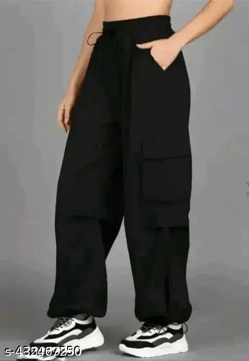 Stylish polyester solid-colored women's trousers, sizes S-XL (Indian origin)