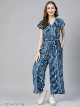 Women's rayon printed jumpsuits, self-designed with short sleeves, available in sizes M, L, XL, XXL (India origin)