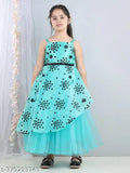 Rama green net party dress, embellished with toy balloons for kids' events