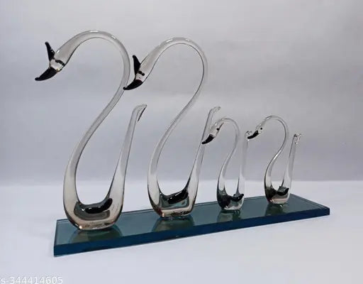 Handmade glass duck hourglass statue, high-definition decor for home, temple, or office